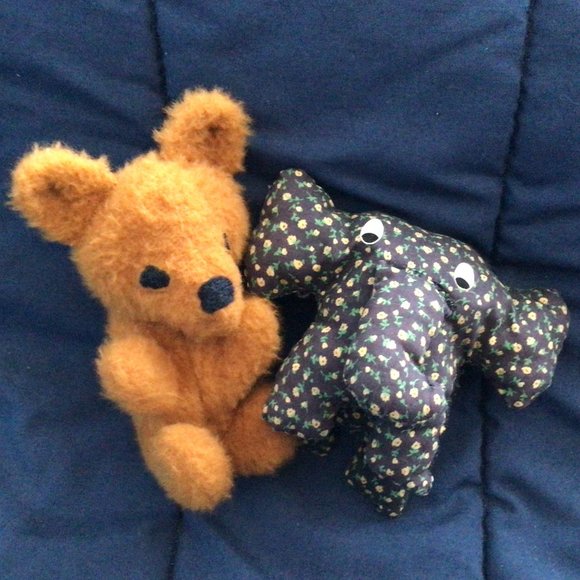 Stuffed elephant and stuffed baby bear. Home made from pattern/kit - Picture 7 of 9
